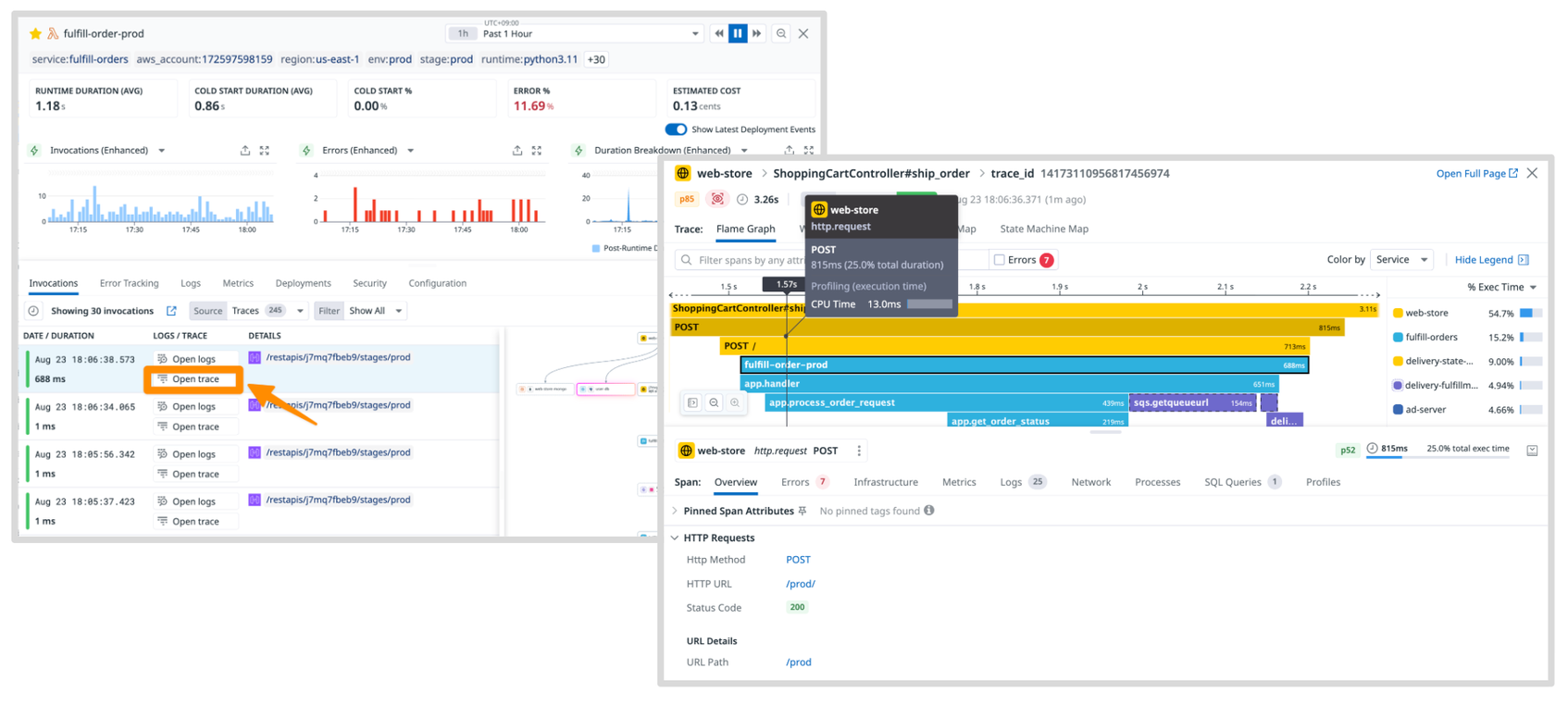 Monitor AWS Lambda functions with Datadog