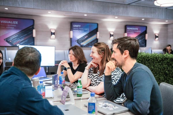 Event attendees talking and collaborating