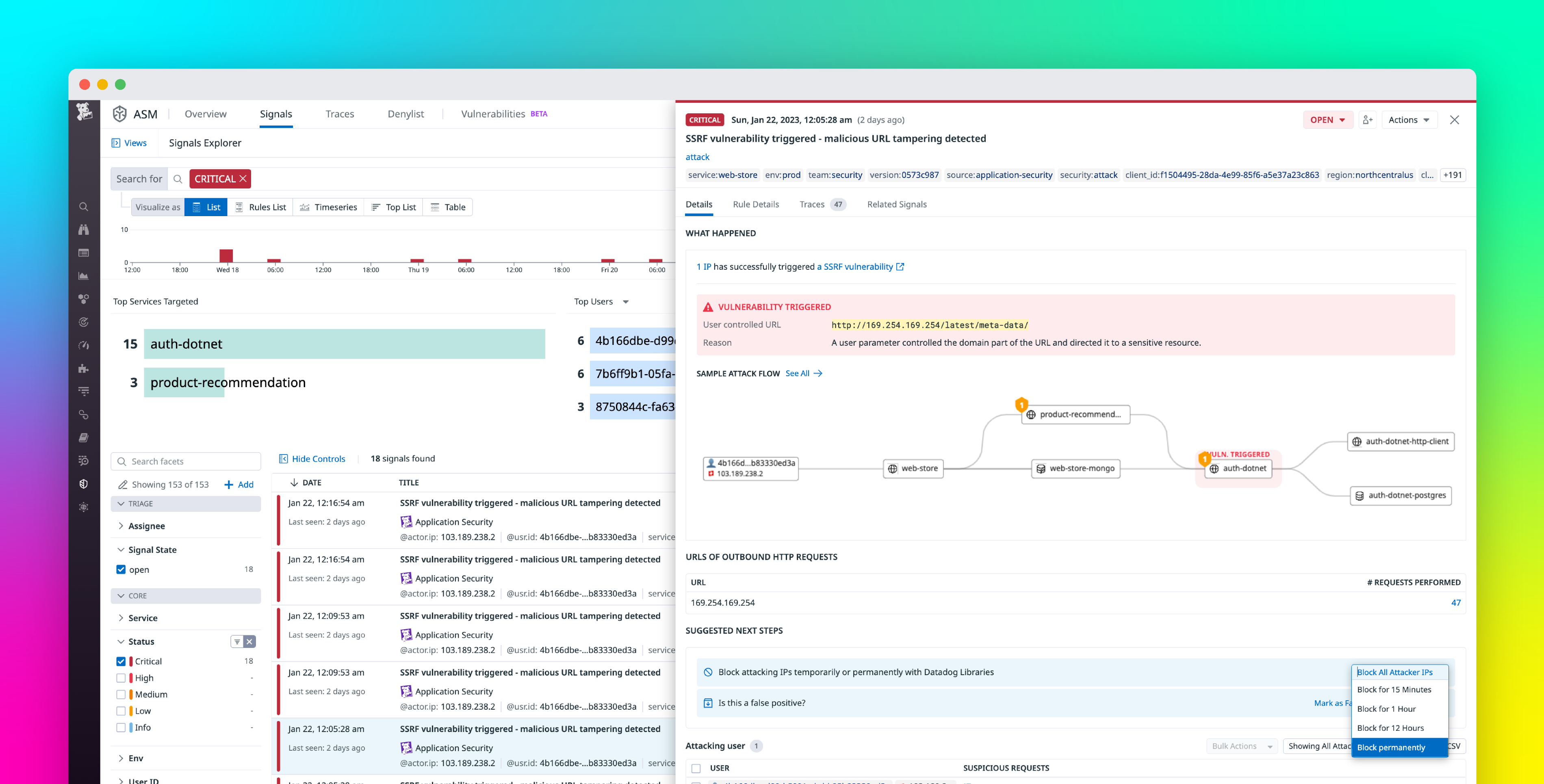 Block attackers in your apps with Datadog App and API Protection