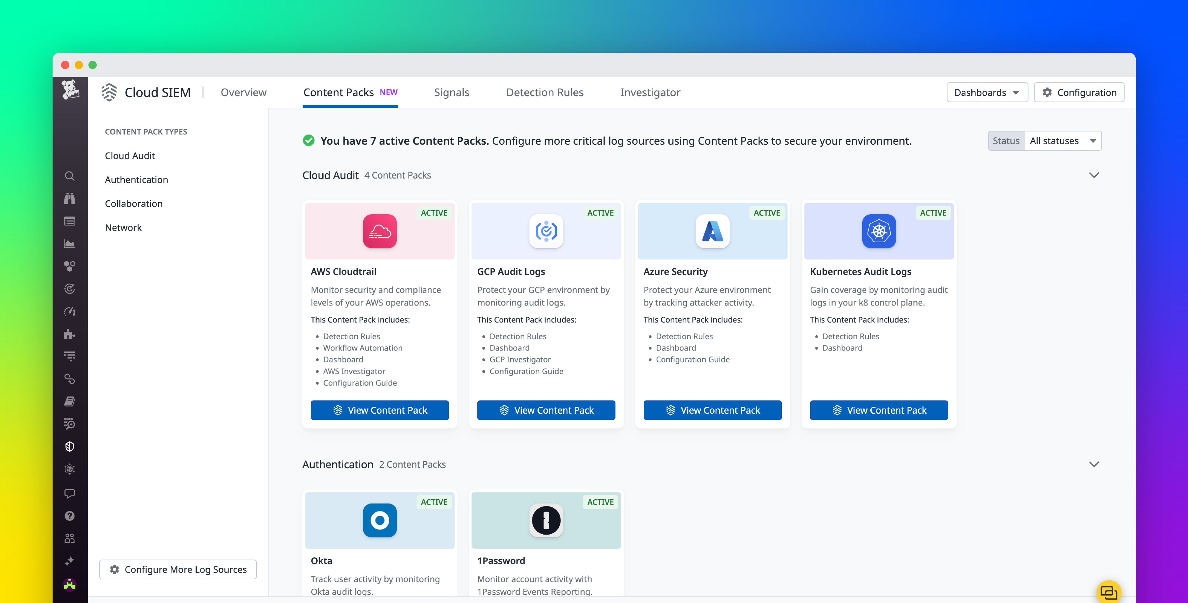 Easily ingest and monitor security logs with Cloud SIEM Content Packs