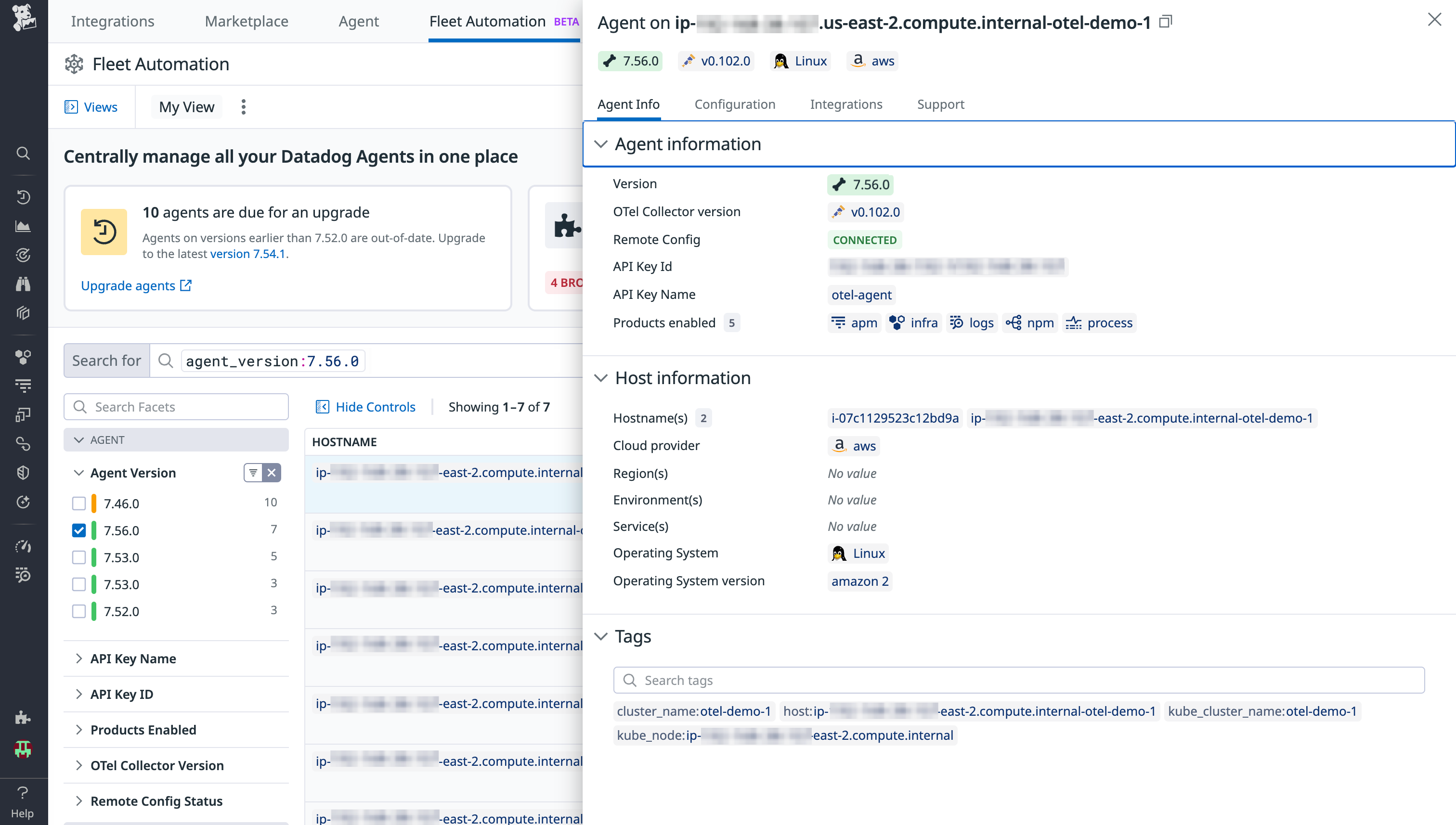 Managing OpenTelemetry Collectors with Datadog Fleet Automation