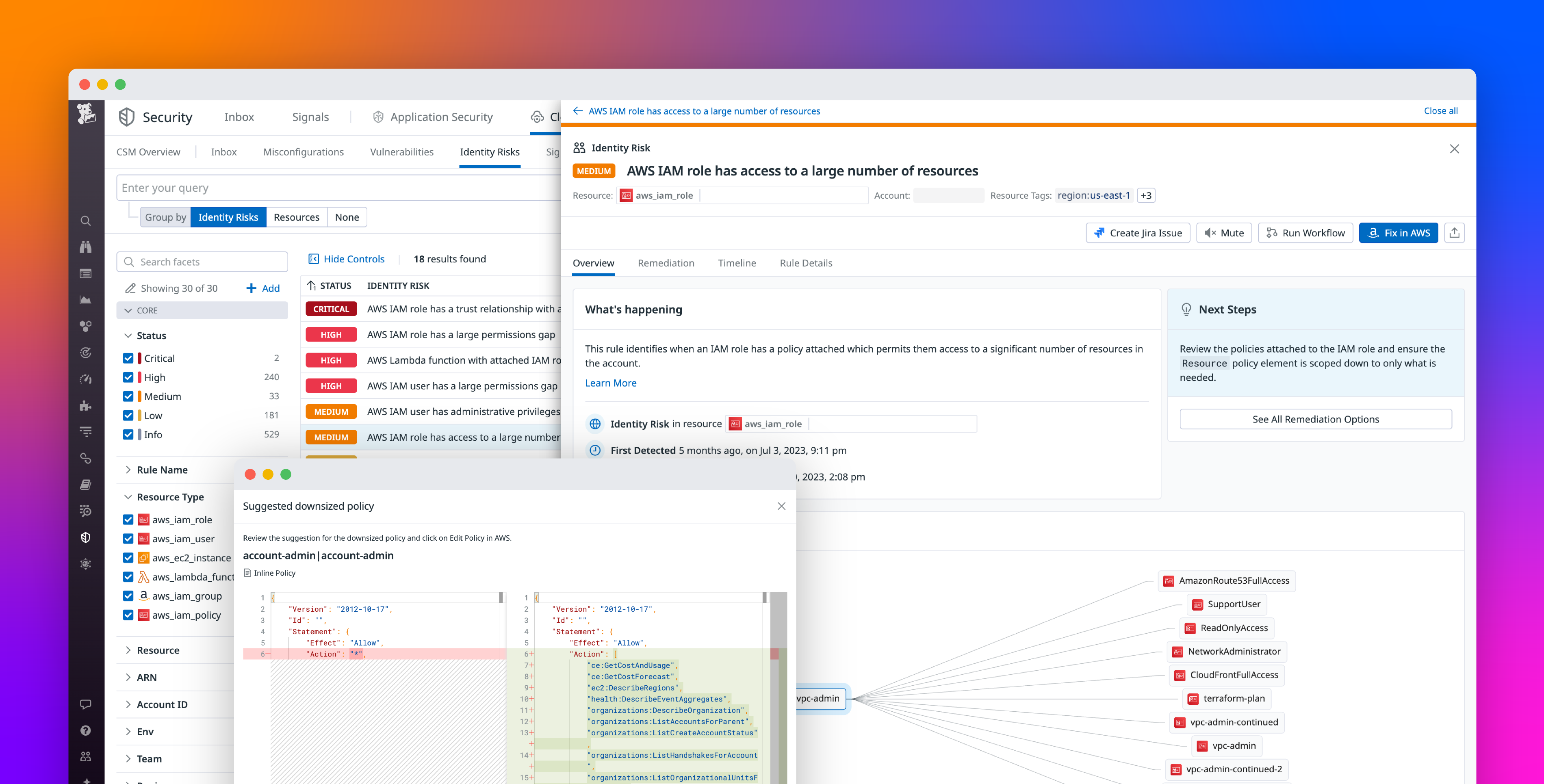 Find and remediate identity risks with Datadog CIEM