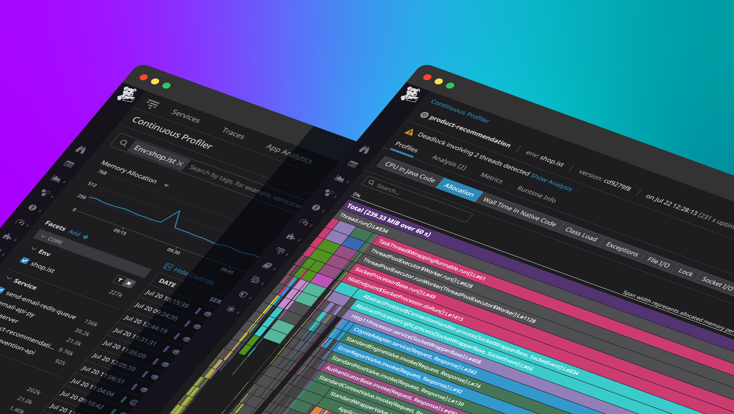 Analyze code performance in production with Datadog Continuous Profiler