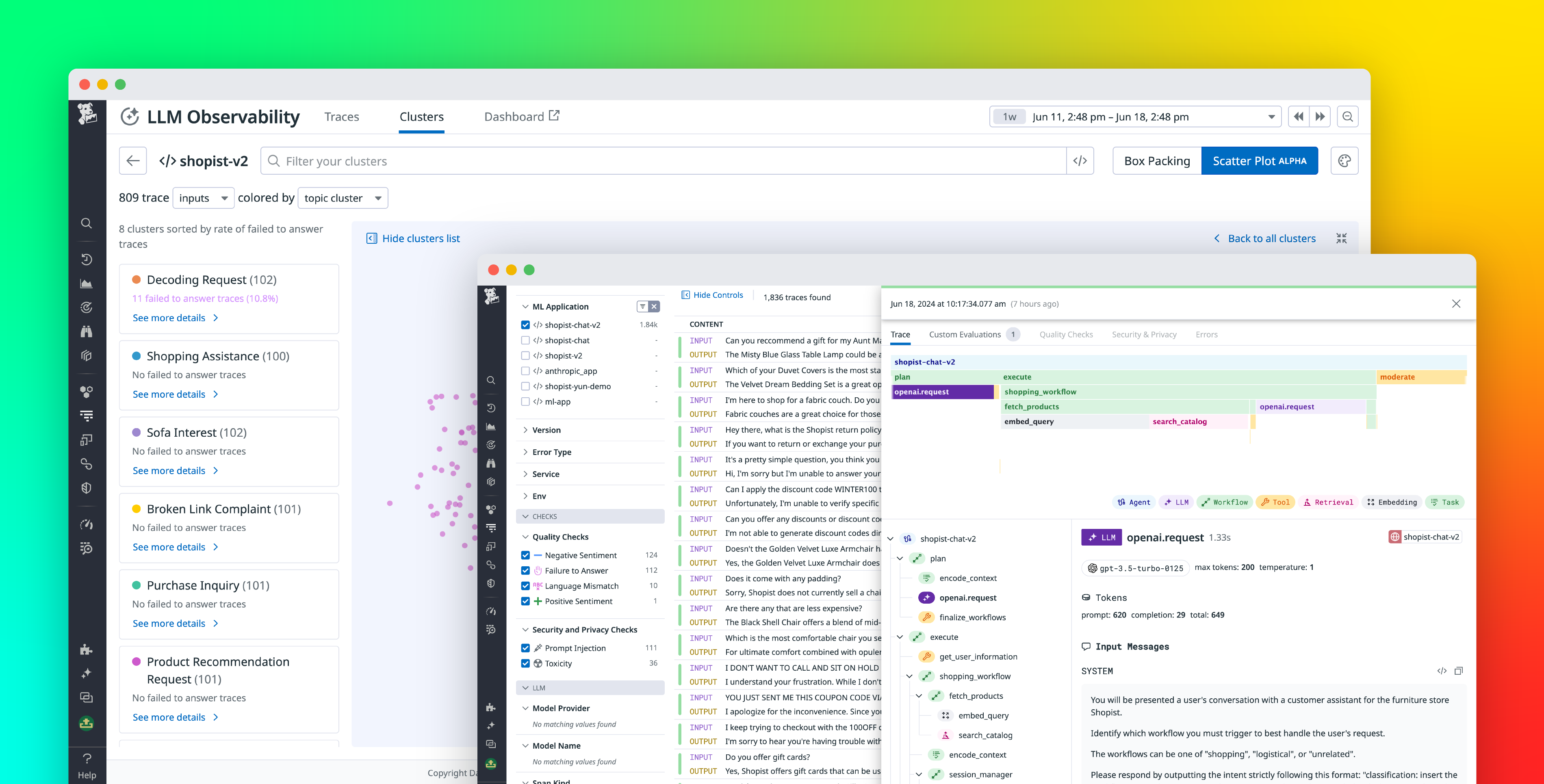 Monitor, troubleshoot, improve, and secure your LLM applications with Datadog LLM Observability