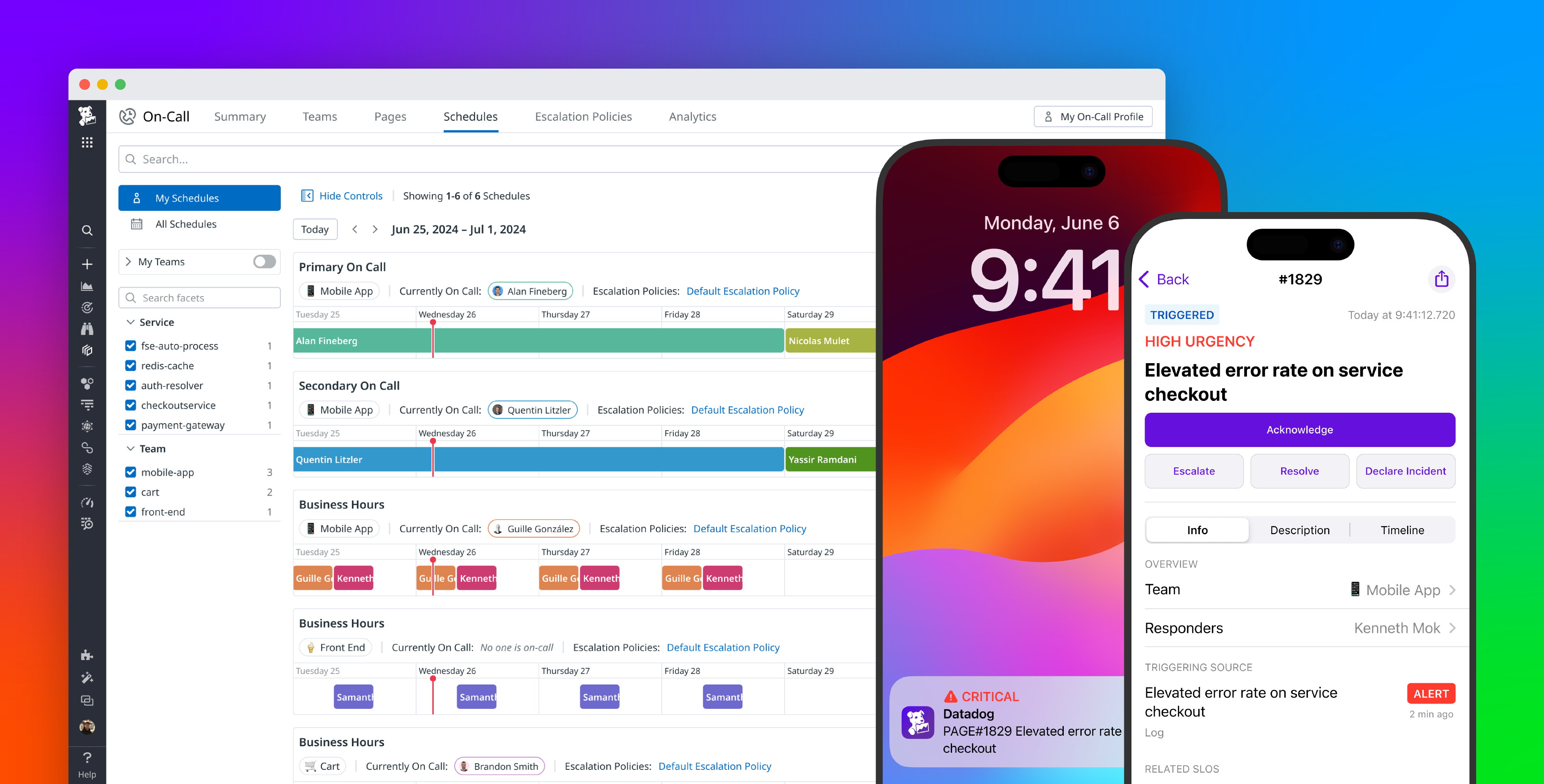 Enrich your on-call experience with observability data at your fingertips by using Datadog On-Call