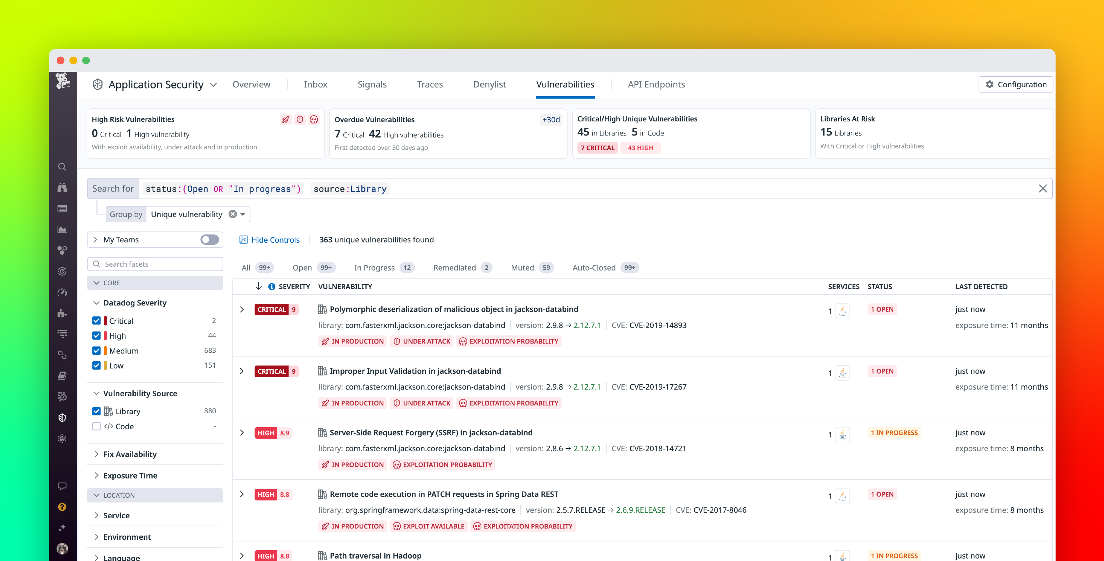 Mitigate vulnerabilities from third-party libraries with Datadog Software Composition Analysis