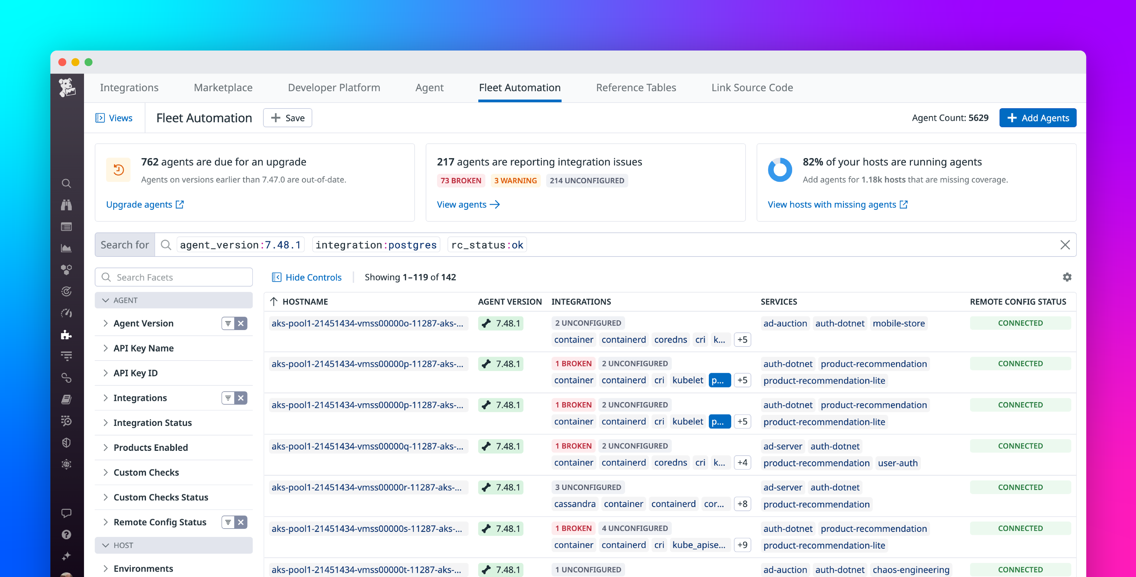 Centrally govern and remotely manage Datadog Agents at scale with Fleet Automation