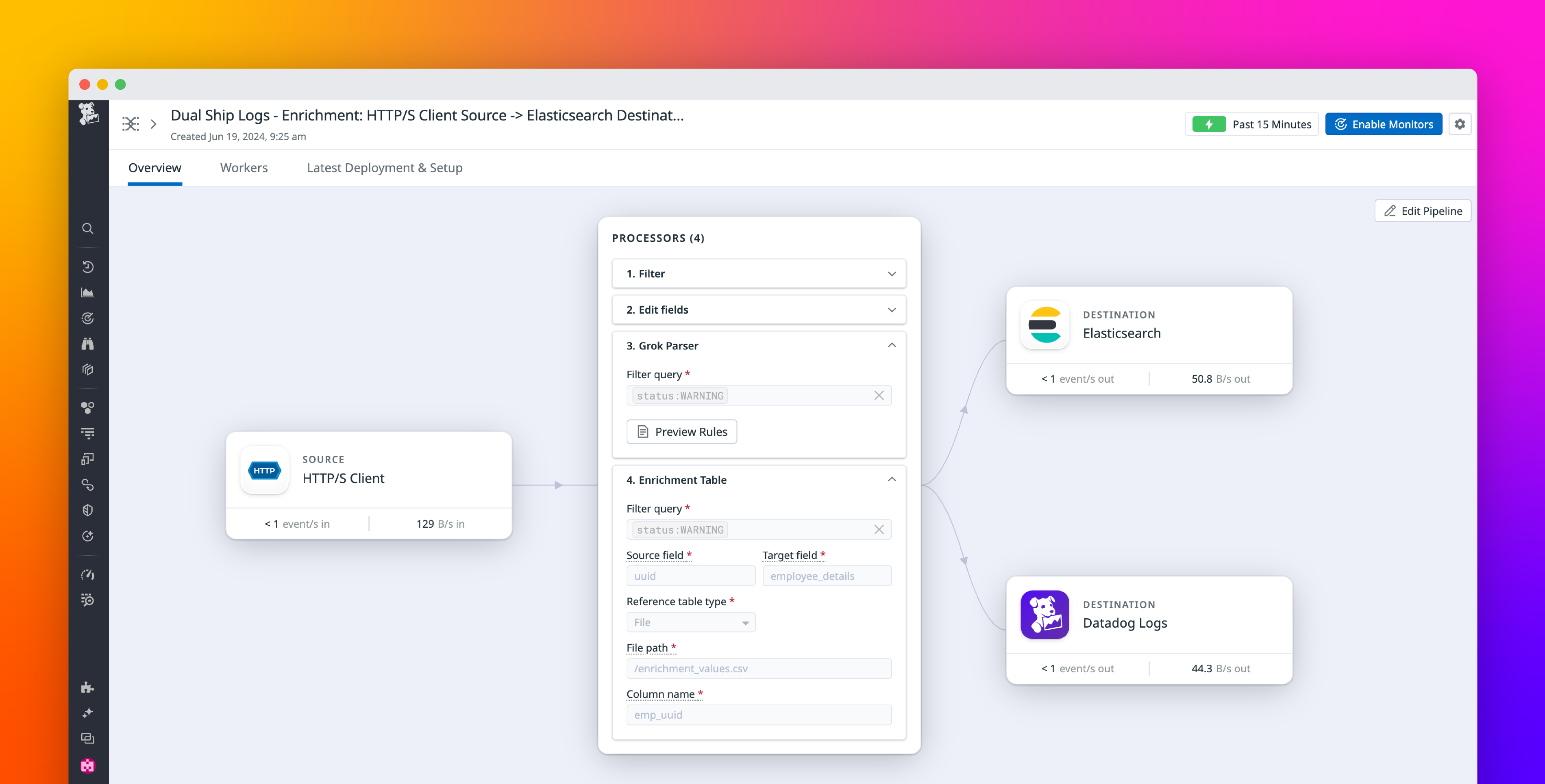 Transform and Enrich logs