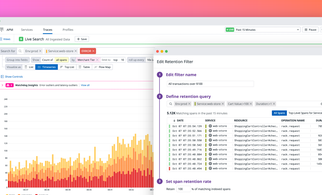 Datadog Distributed Tracing: live-query all ingested traces, retain only the ones you need