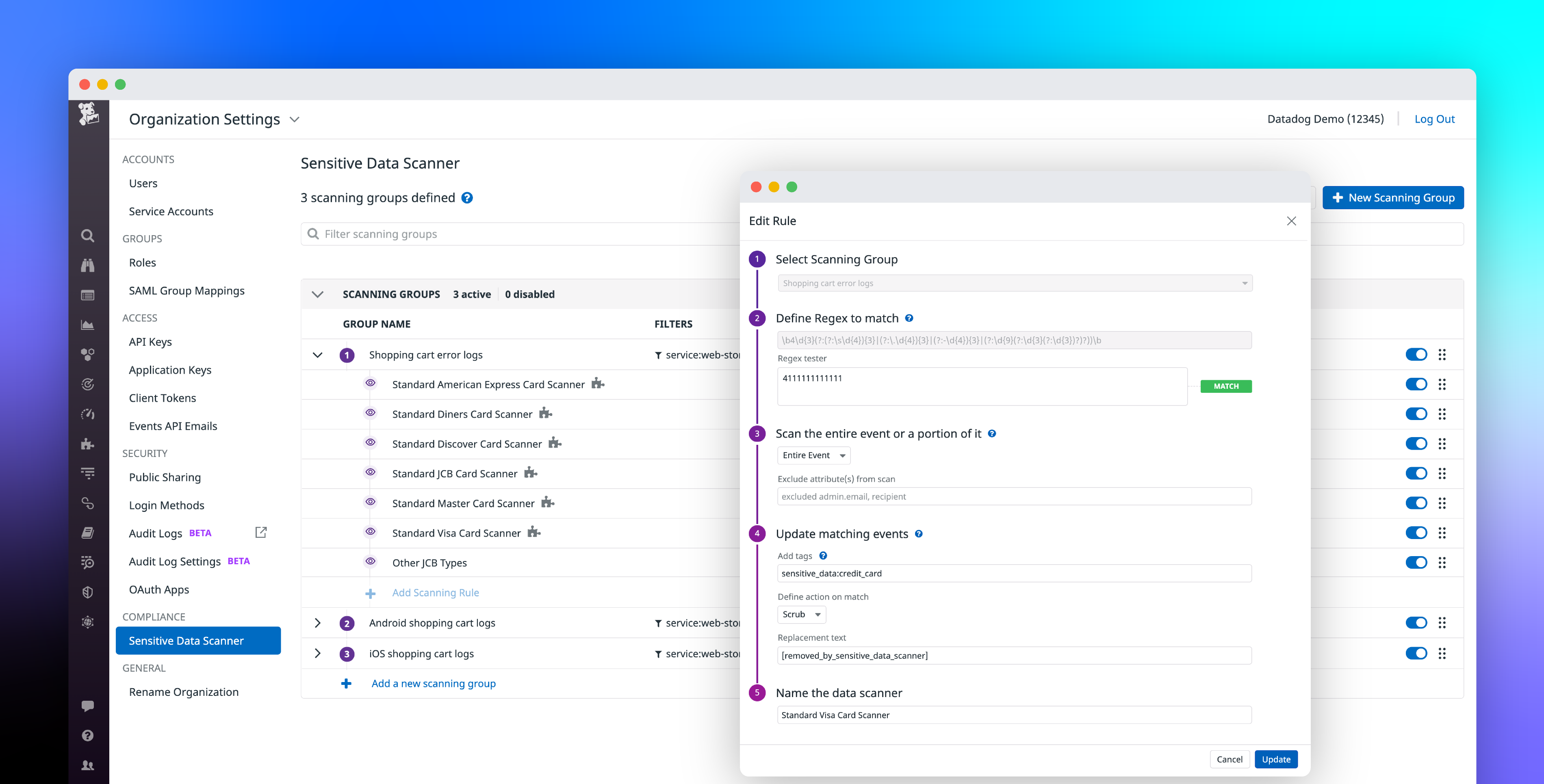 Build a modern data compliance strategy with Datadog's Sensitive Data Scanner