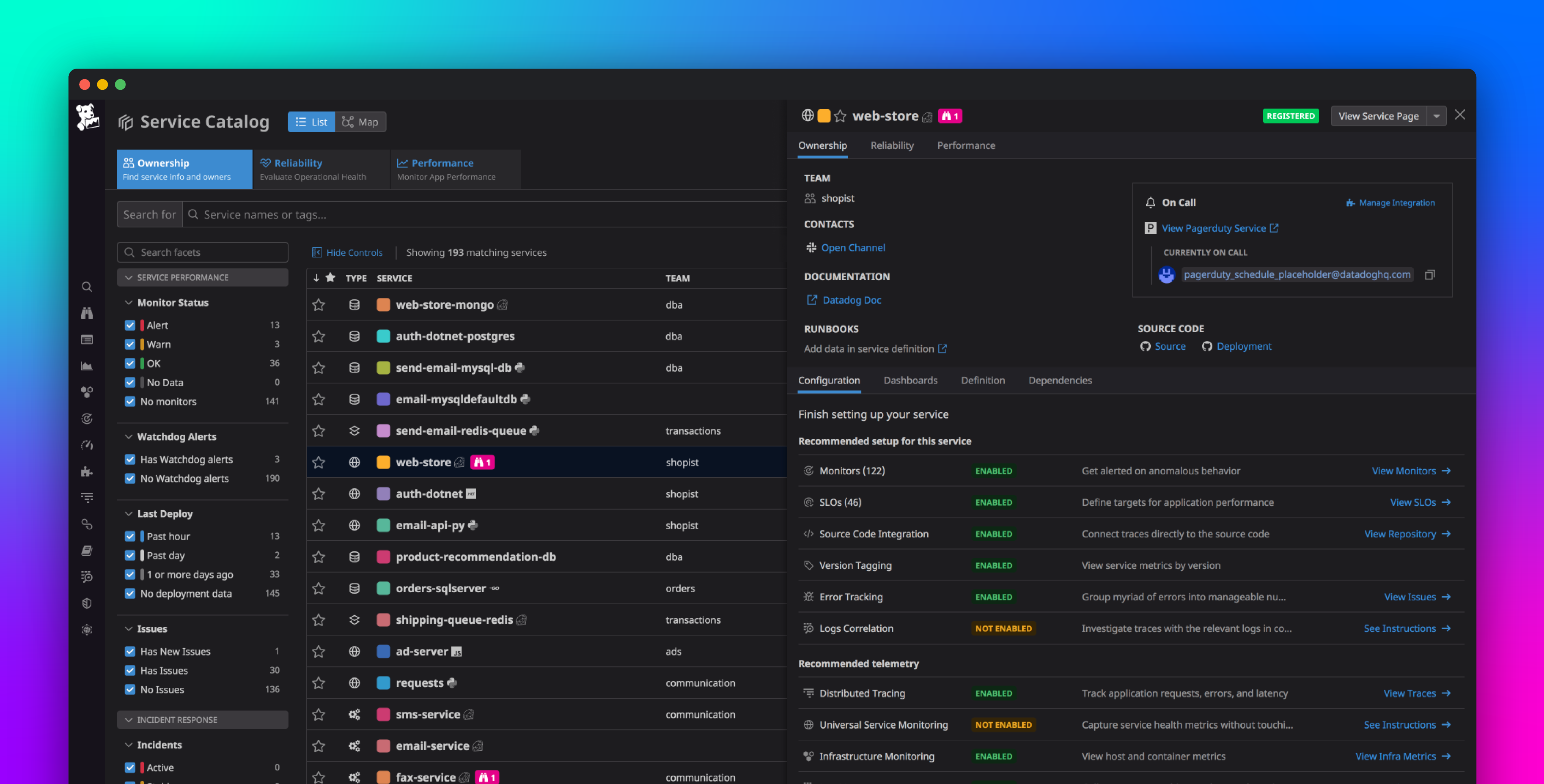 Simplify microservice governance with the Datadog Service Catalog