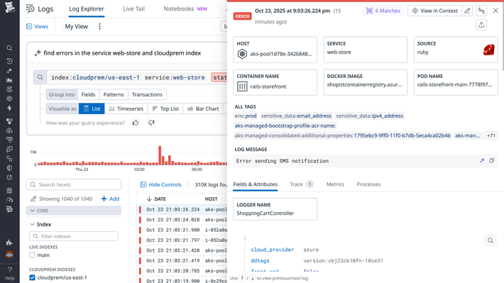 Store and search logs at petabyte scale in your own infrastructure
