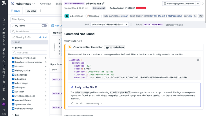 Detect and fix issues with Bits AI Kubernetes Remediation Detect and fix issues with Bits AI Kubernetes Remediation