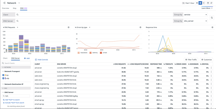 Examine client-side DNS communication
