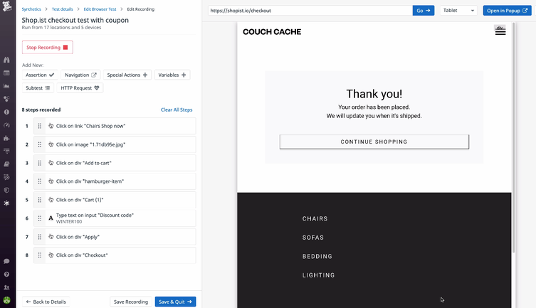 Ensure uptime with automated browser testing