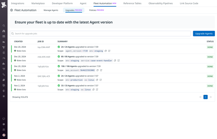 Scale Agent upgrades