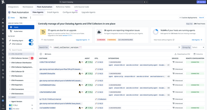 Centrally manage your Datadog Agents and OTel Collectors in one place