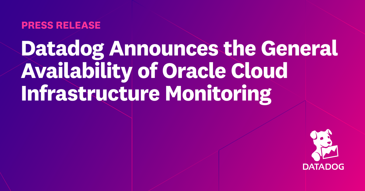 Datadog Announces the General Availability of Datadog Monitoring for ...