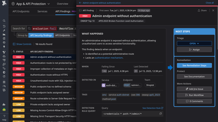 Maintain API security posture and compliance. Detect and respond to threats in production.