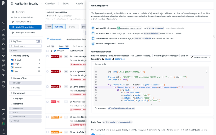 Accelerate Remediation with Source Code Integration Fix code vulnerabilities with guided remediation steps to improve security posture