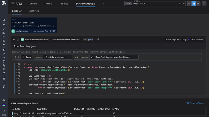 Instantly generate application logs, spans, metrics, and span tags in Datadog—without changing code