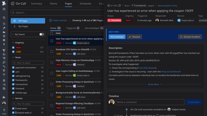 Unify monitoring, paging, and incident management to resolve issues faster with complete context and real-time insights