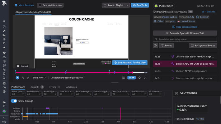 Capture real user sessions to uncover issues and improve experiences across web and mobile applications