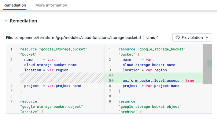 Screenshot of app showing remediation process
