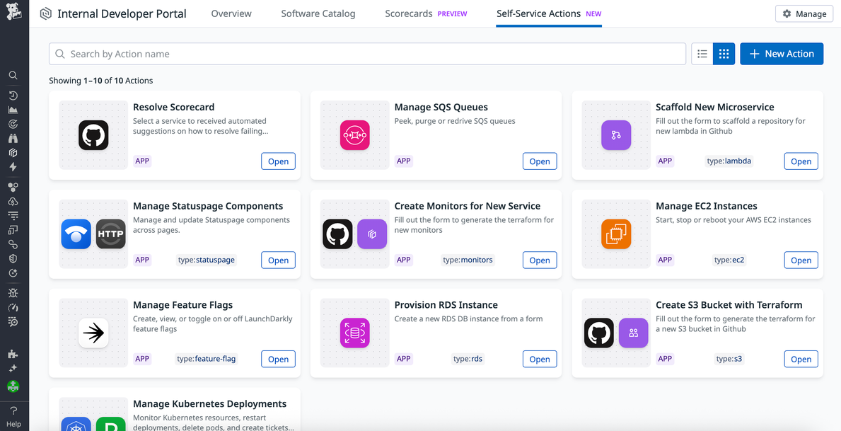 Internal Developer Portal | Datadog