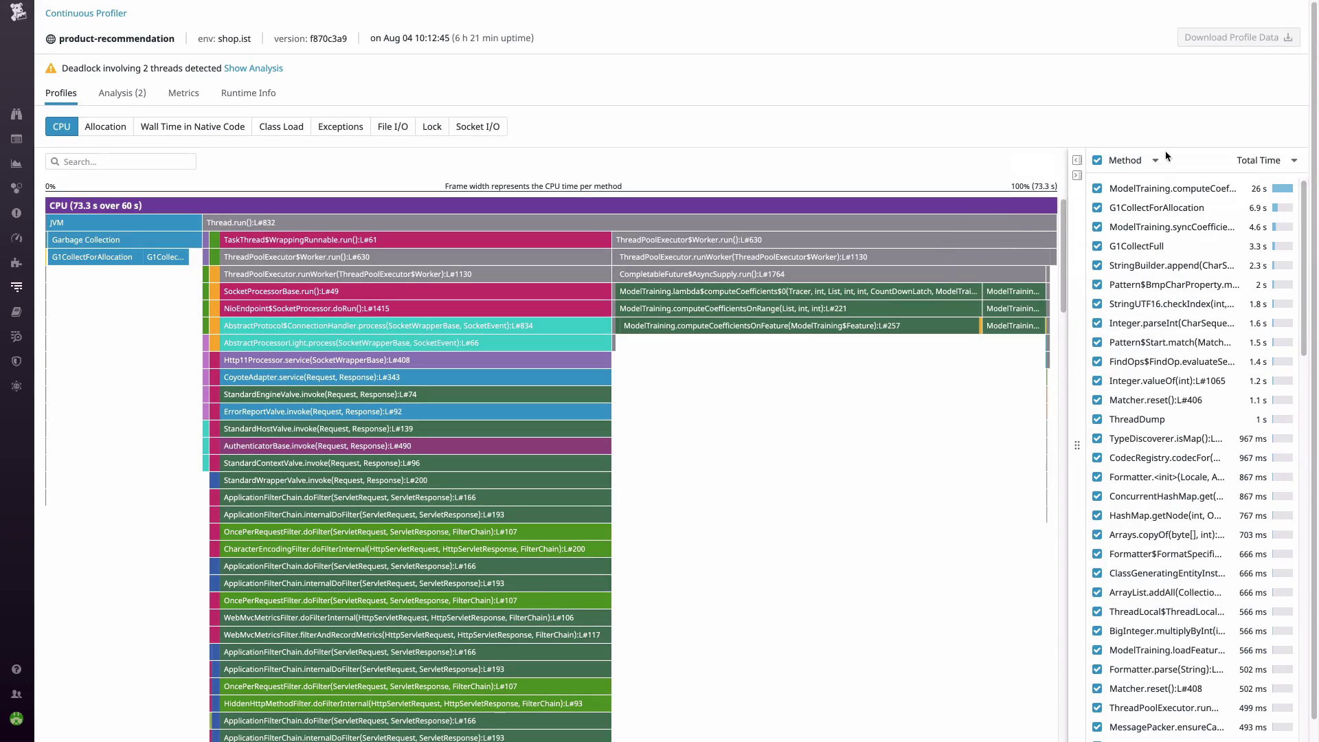Getting started with Datadog Continuous Profiler