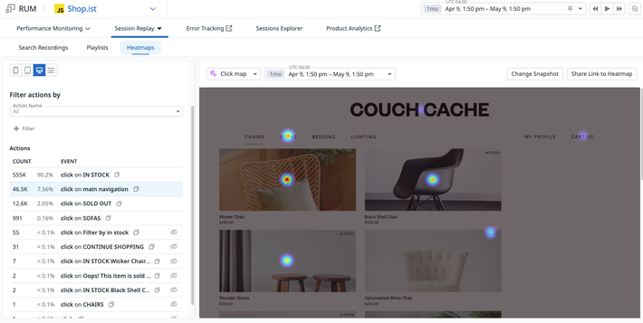 Visualize user behaviors with Heatmaps A visualization of our heatmap feature