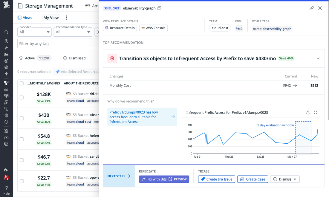 Storage Management | Cloud Object Storage Monitoring | Datadog