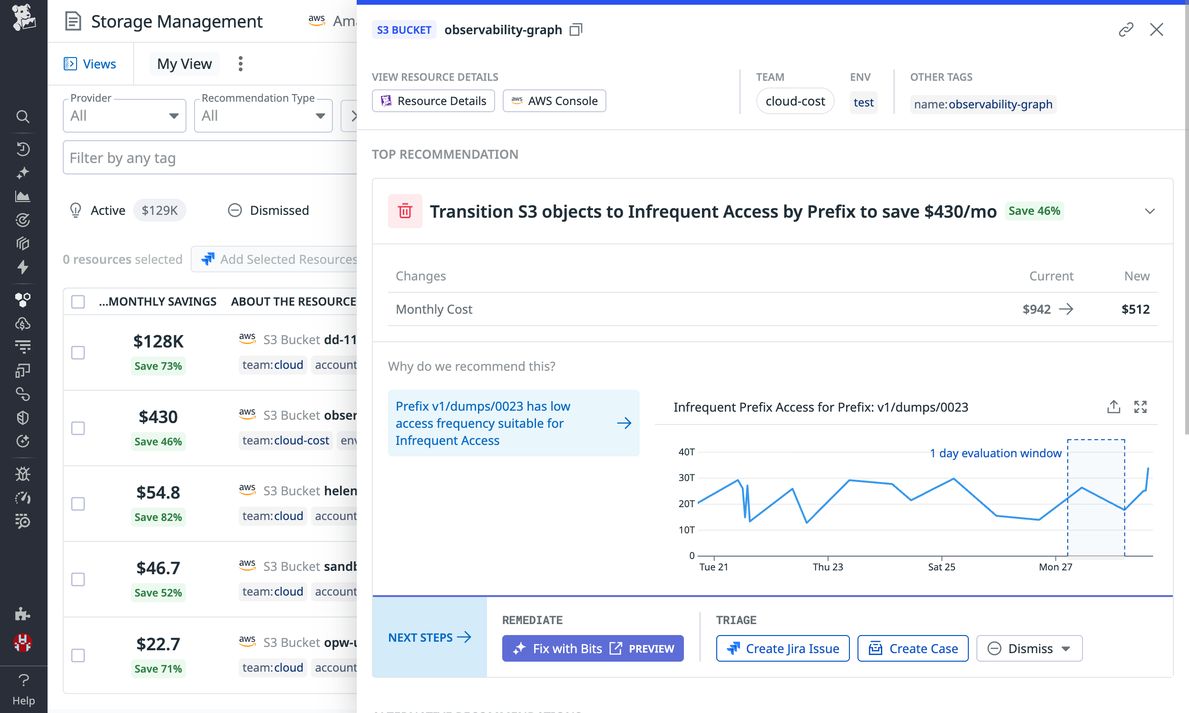 Storage Management | Cloud Object Storage Monitoring | Datadog