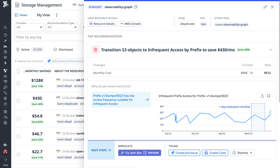 Storage Management | Cloud Object Storage Monitoring | Datadog