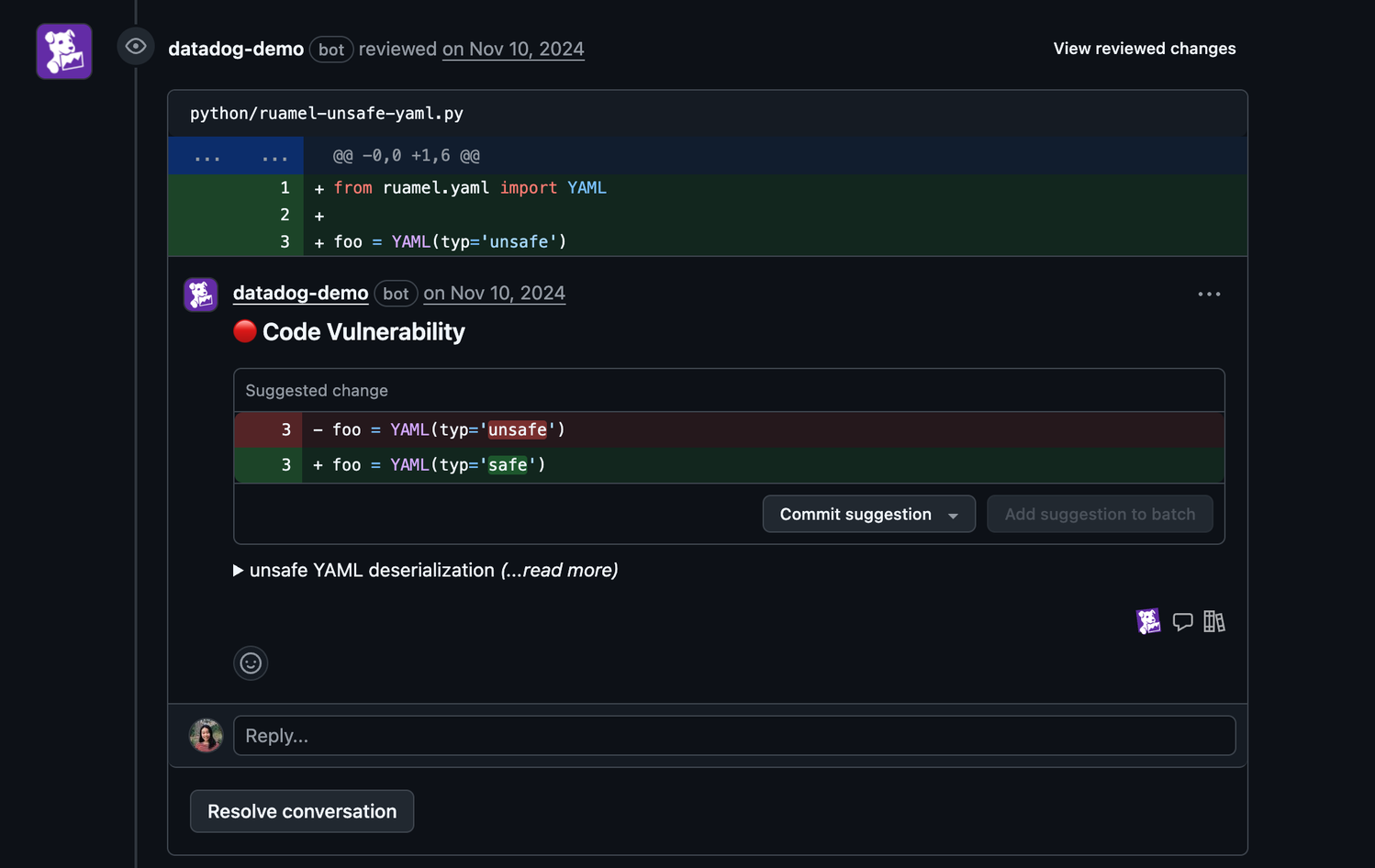 Static Code Analysis (SAST) | Datadog