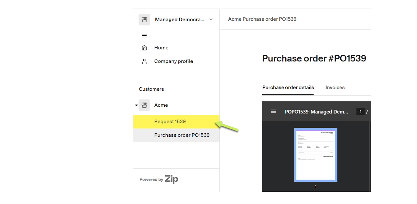 vendor-help/invoicing/zip-navigation-pane
